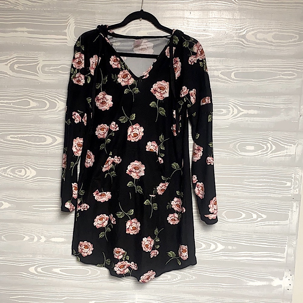 🌹🌺No Boundaries | Floral | Long | Sleeve | Hooded | Lightweight Sweater🌺🌹